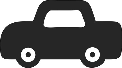 Flat Car Icon – Modern Vehicle Symbol PNG with Transparent Background, Minimal Car Design Illustration