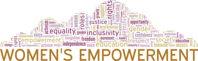 Obraz premium Women's Empowerment word cloud conceptual design isolated on white background.