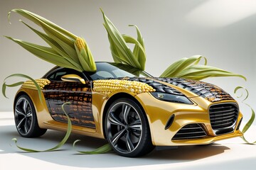 Corn Car with Husks and Grilled Texture