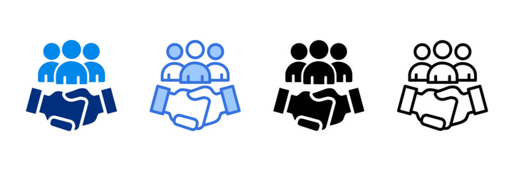 Collaboration  Icon Set Multiple Style Vector Illustration 