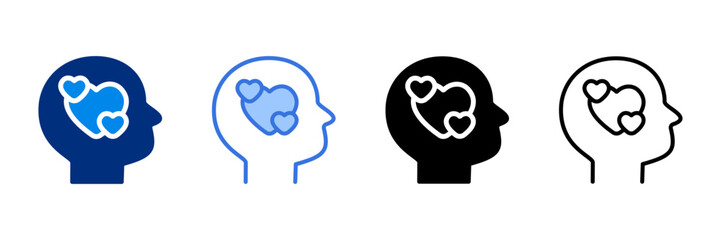 Emotional Intelligence  Icon Set Multiple Style Vector Illustration 