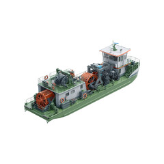 Modern Cable Laying Barge - 3D Render of Offshore Vessel
