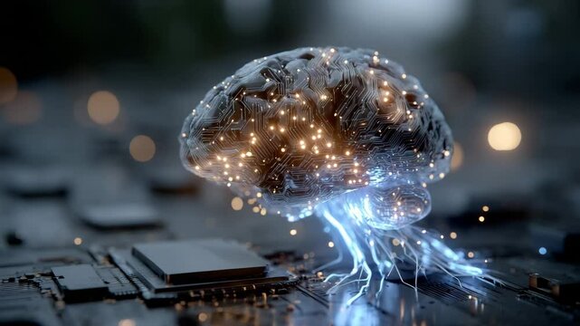 AI brain on a circuit board