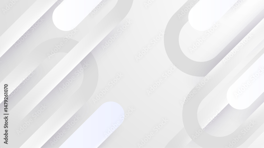 Poster white abstract geometric design with rounded shapes. suitable for branding, web design, and modern g