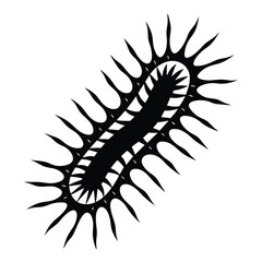 Abstract black and white design with spiky edges and oblong shape