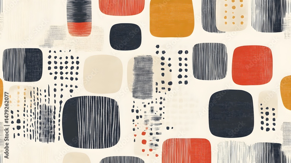 Aufkleber abstract geometric pattern with various colored shapes.
