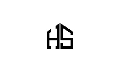 HS initial letters, monogram logo