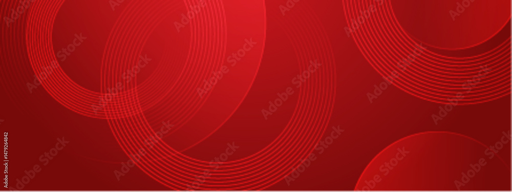 Poster red circles with thin red lines ideal for backgrounds, graphic designs, and abstract concepts showca