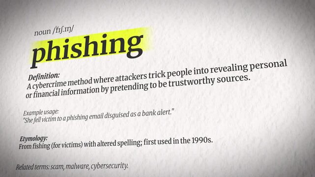 An Animation Explaining Phishing with a Dictionary Definition