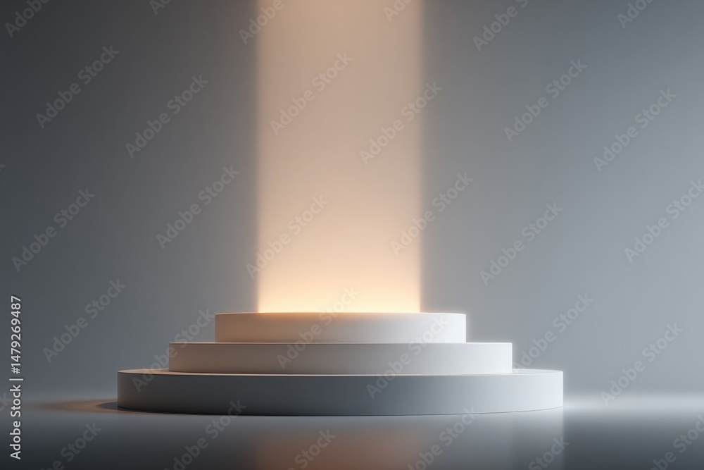Poster empty stage podium with minimalist design and ample copy space clean image emphasizing simplicity se