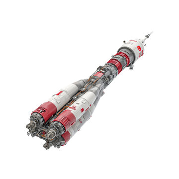 Detailed 3D Render of a Soyuz Rocket in Flight