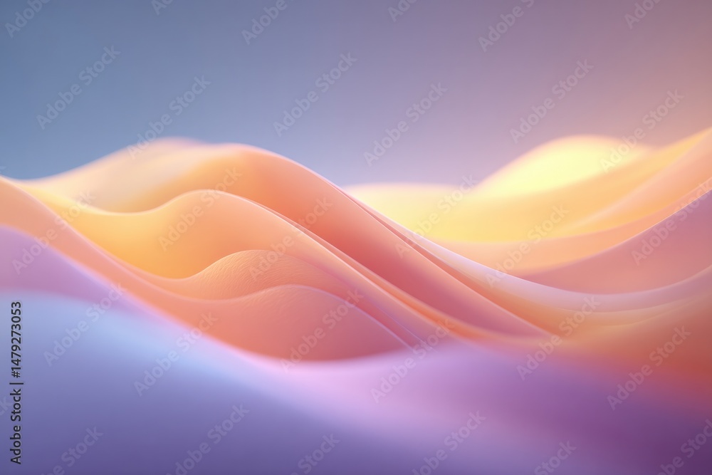 Poster minimalistic close-up of vibrant gradient flows softly blending into each other creating soothing wa