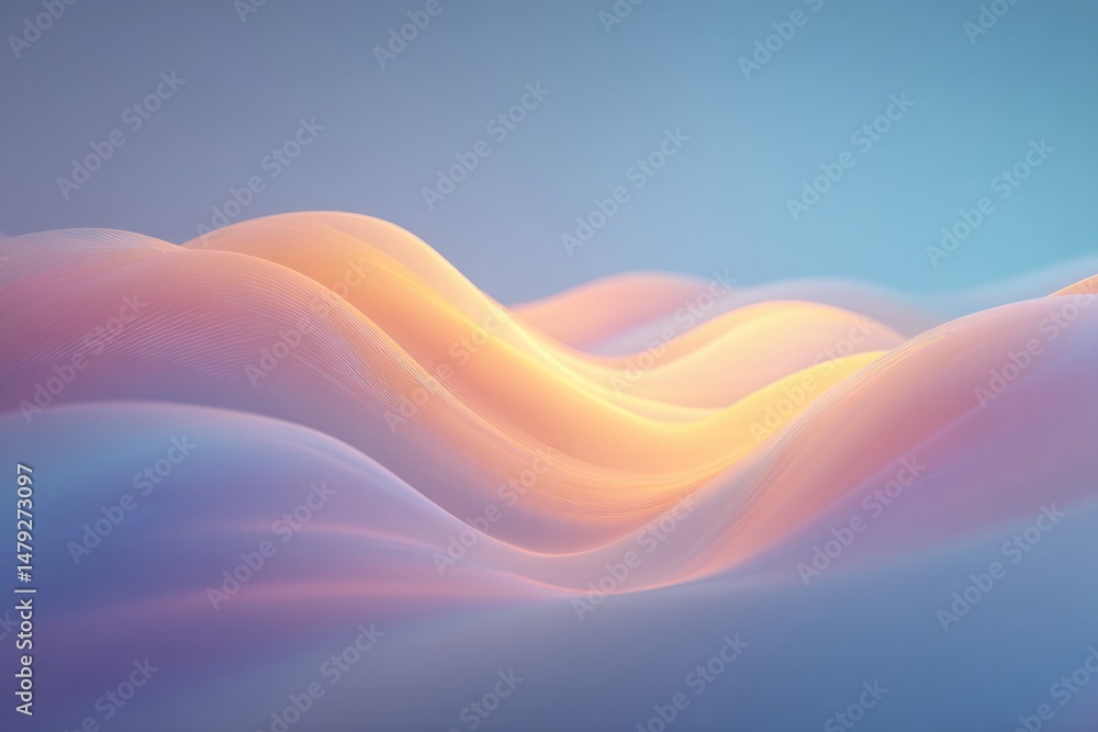 Aufkleber minimalistic close-up of vibrant gradient flows softly blending into each other creating soothing wa