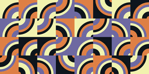 abstract bauhaus pattern background, with circle shape pattern with vintage color