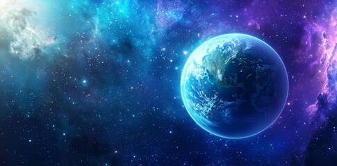 Obraz premium Sunlight breaks the dawn illuminating the globe.