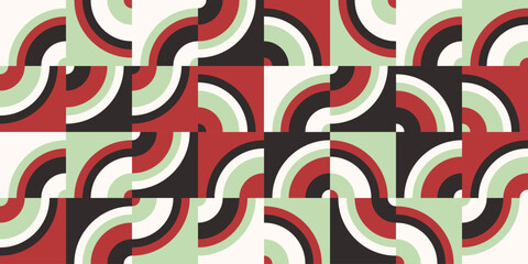 abstract bauhaus pattern background, with circle shape pattern with vintage color
