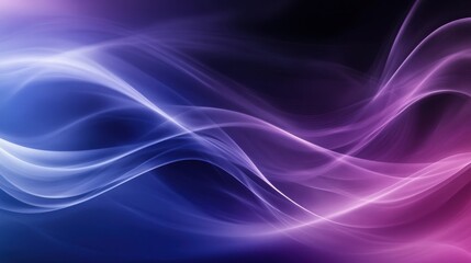 Abstract flowing light waves in purple, blue, and white
