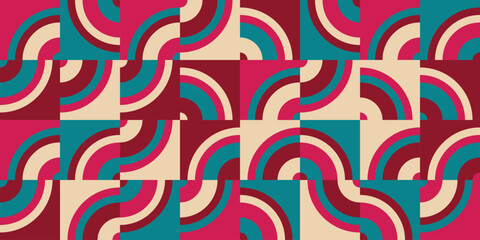 abstract bauhaus pattern background, with circle shape pattern with vintage color