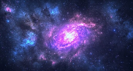 Stunning galaxy amidst a vibrant gas nebula.
