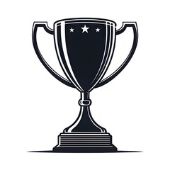 trophy black silhouette illustration vector, Simple silhouette Design vector  with white background
