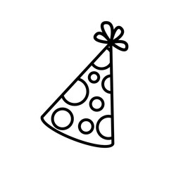 Party Hat Dot Outline style, dotted party hat, great for kid birthday cards, event banners, and party invites.