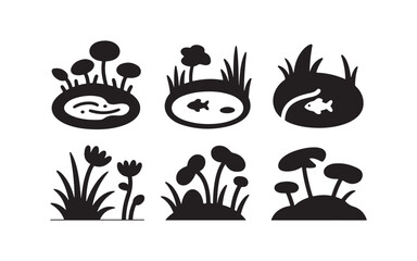 Pond Life Nature Design Artwork Simple icon