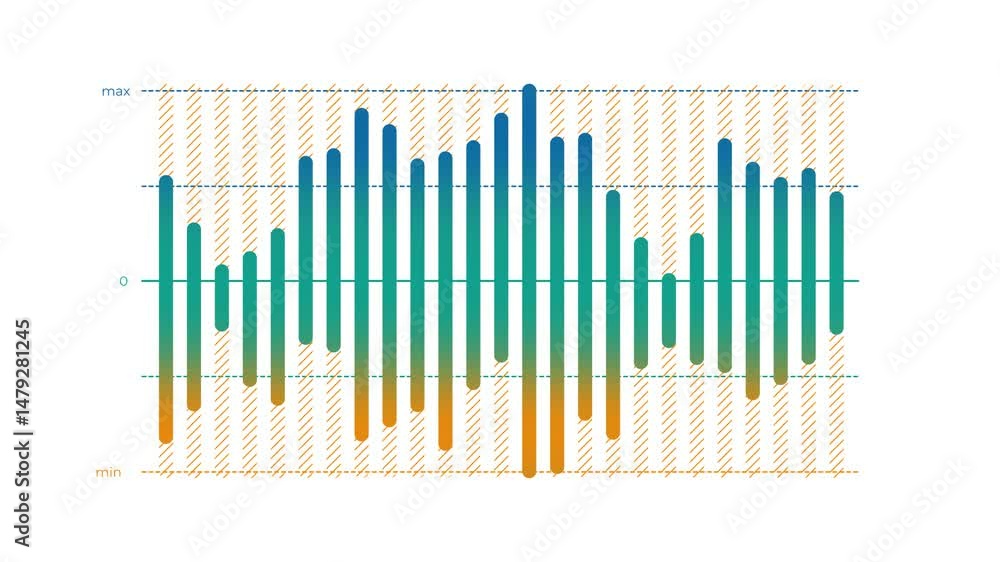 Poster animated element of business infographic - diverging column chart design