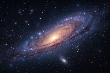 Fototapeta premium Spiral galaxy amidst cosmic stars.