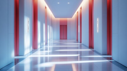 Modern Elevator doors of office or hotel hallway,holiday season decor with christmas tree,Lobby interior, corridor in house with lift,marble elegant lift for passenger or cargo elevators,copy space.