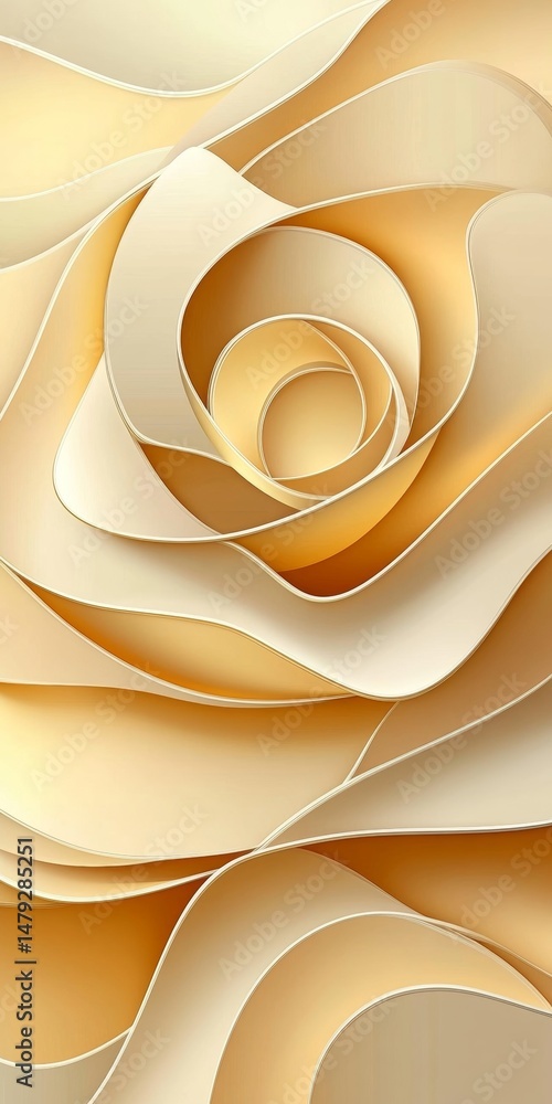 Aufkleber elegant beige abstract waves gentle flowing background in monochromatic color palette..