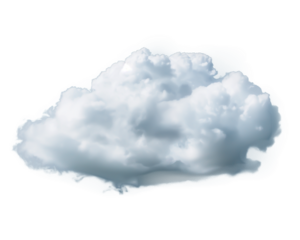 White cloud puff, floating shape, isolated on blue sky or transparent background, soft edges, realistic