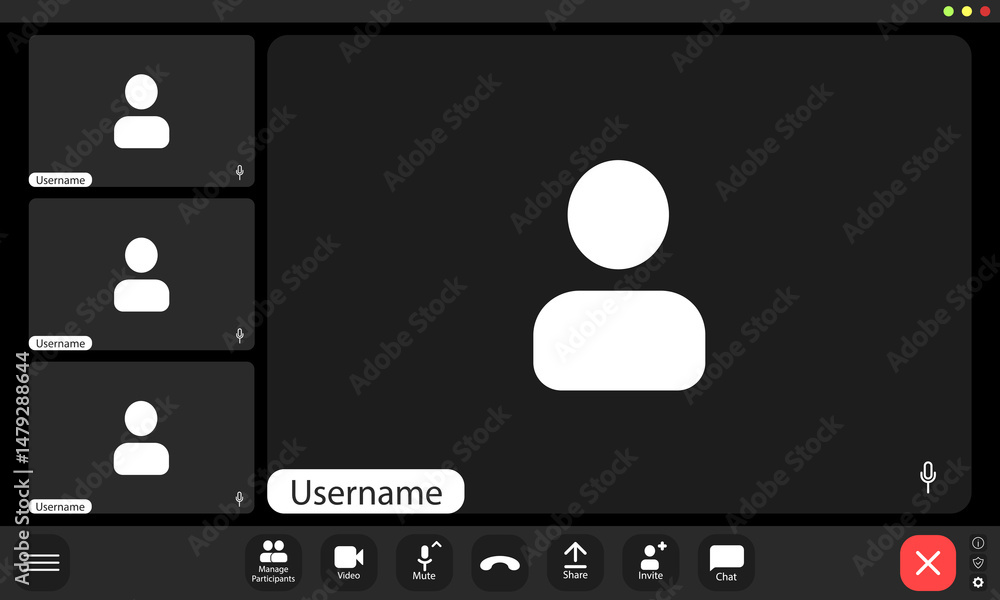 Poster virtual meeting platform with multiple user profiles displayed