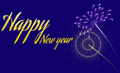 Happy newyear letters banner, Happy new year vector art and illustration. can use for, landing page, template, ui, web, mobile app, poster, banner, flyer, background