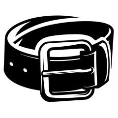 Stylish Black Belt with Silver Buckle, Fashion Accessory and Clothing Element
