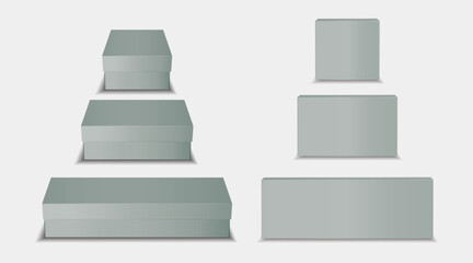 isolated Gray Box Mockup EPS Vector EPS Vector