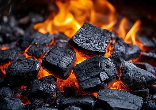 Burning charcoal