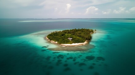 Tropical Island Aerial View. (3)