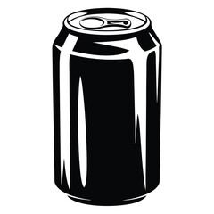 Monochrome illustration of a generic aluminum soda or drink can image