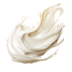 highly detailed photorealistic whipped cream swirling isolated on transparent background.