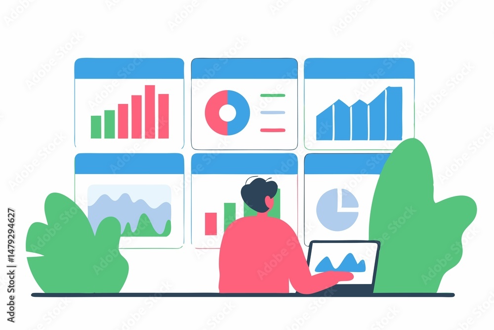 Poster Data Analysis Dashboard with Charts and Graphs
