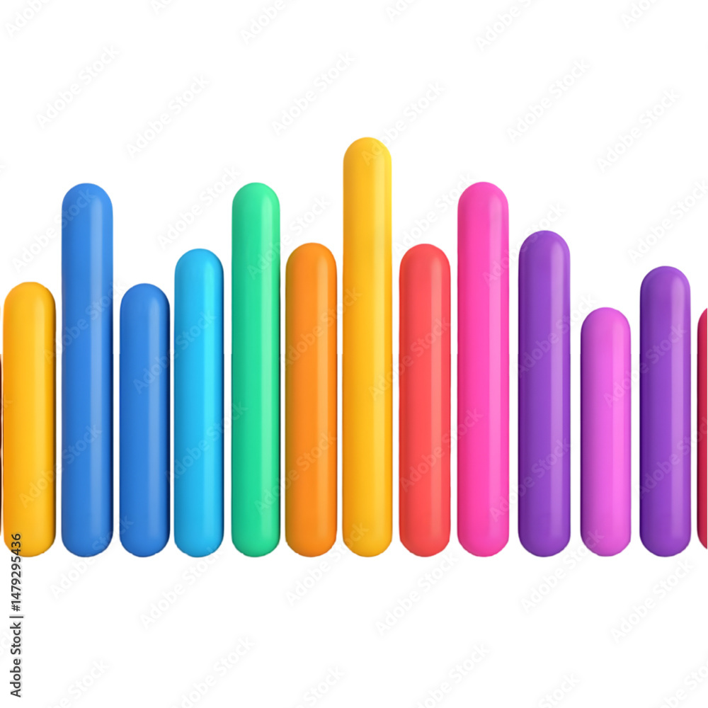 Poster colorful momentum chart displaying time variations in data representation