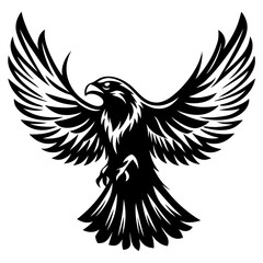 Bold eagle illustration in black and white showing strength and freedom