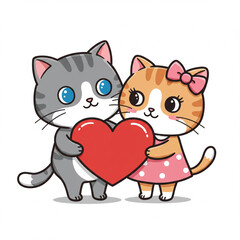 cat with heart