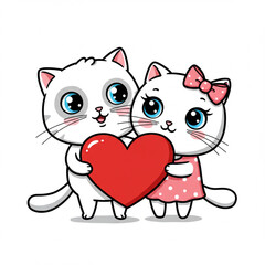 cat and heart