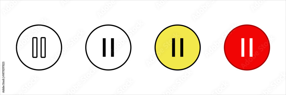 Aufkleber set of play buttons icons. play buttons. video audio player button vector illustration.