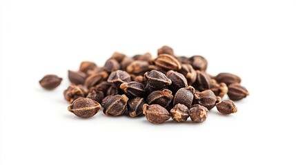 Naklejka premium Pile of dark brown seeds