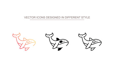 Fototapeta premium Orca icon design with white background stock illustration