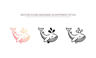 Whale icon design with white background stock illustration