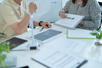 Business create about sustainable energy ideas, net zero green energy