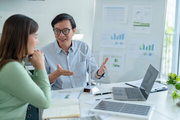 Business create about sustainable energy ideas, net zero green energy